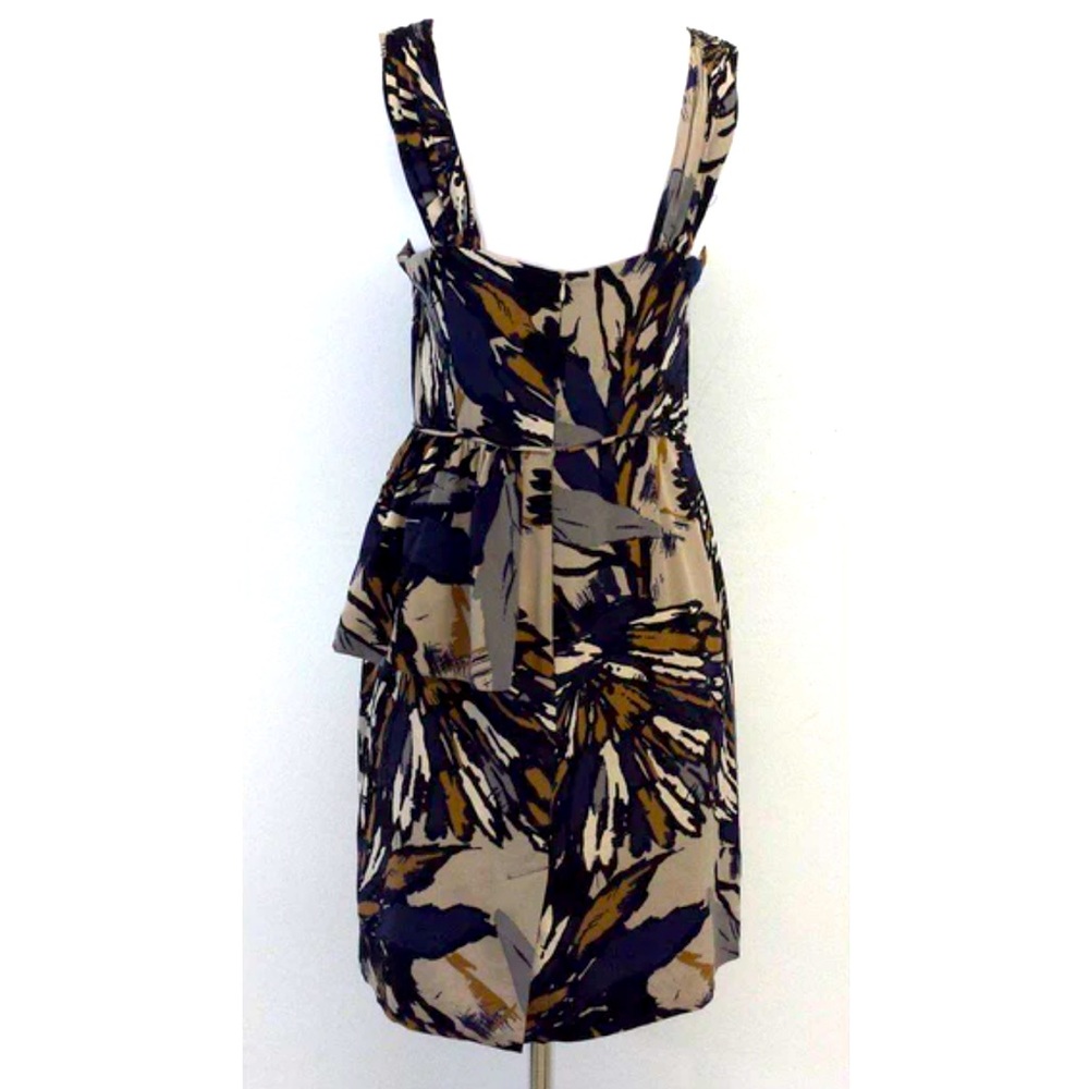Trina Turk Abstract Silk Cocktail Mini Dress Peplum Waist XS 2 resort wear - Picture 4 of 12